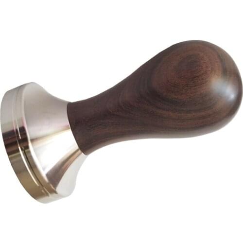 51/53/58mm Wooden Handle Coffee Tamper Espresso Powder Flat Press Hammer Coffee Tamper Grinder Espresso Barista Tool