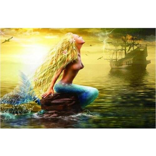 5D Diy Diamond Painting Beauty Fish Cross Stitch Resin Diamond Sets Decorative Full Diamond Embroidery Diamond Mosaic Crafts