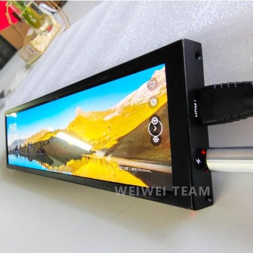 8.8 inch 1920*480 For Raspberry Pi Monitor Long Strip Screen With Case Aida64 Display HSD088IPW1 IPS LCD Panel 60hz