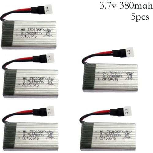 3.7V 380mAh 25C RC Quadcopter 752035 Lipo Battery For Hubsan X4 H107 H31 KY101 3.7 v 380 mah lipo battery For Hubsan X4 H107