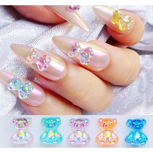 Nails accesorios Women Small Bear Pattern 3D Nail Art Tips Sequins Decal Manicure Decor DIY Tool стразы для ногтей 2020