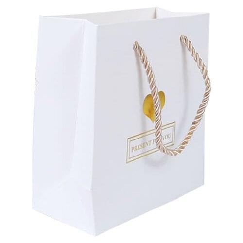 Dabonas 4pcs Cardboard Paper Bags large take out Present Bag Clothing Shopping Small Gift Bag