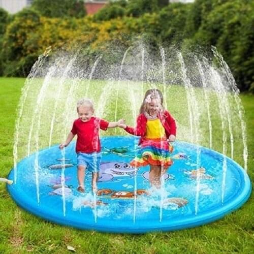 PVC Kids Inflatable Water Spray Pad Round Water Splash Play Pool Playing Sprinkler Mat Yard Outdoor Swimming Pools Party Fun PVC