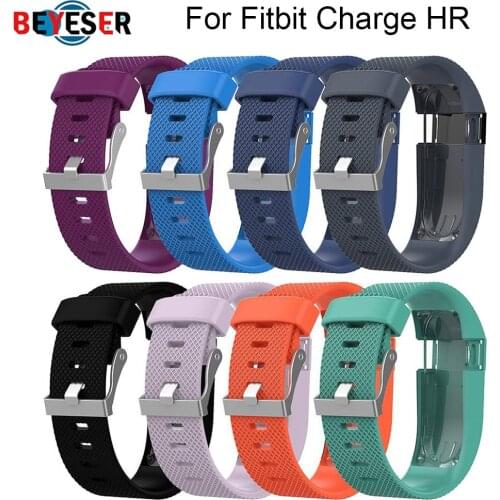 For Fitbit Charge HR Replacement Watch Strap Silicone Watchband for Fitbit Charge HR Activity Tracker Metal Buckle Wrist Band