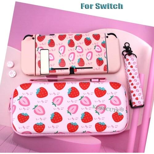 For Nintendos Nintend Switch Bag Cute Strawberry Portable Travel Carrying Case for Nintendo Switch Console Accessories