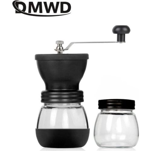 DMWD Manual Coffee Grinder Coffee Bean Grinding Machine Spice Grains Sesame Grinding Miller With Sealed Pot Adjustable Thickness