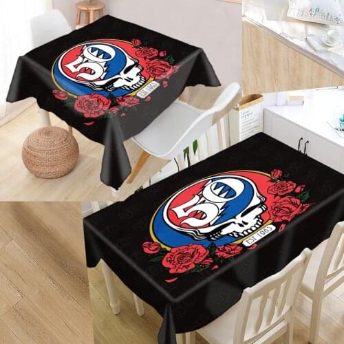 Grateful Dead Custom Table Cloth Oxford Print Rectangular Waterproof Oilproof Table Cover Square Wedding Tablecloth