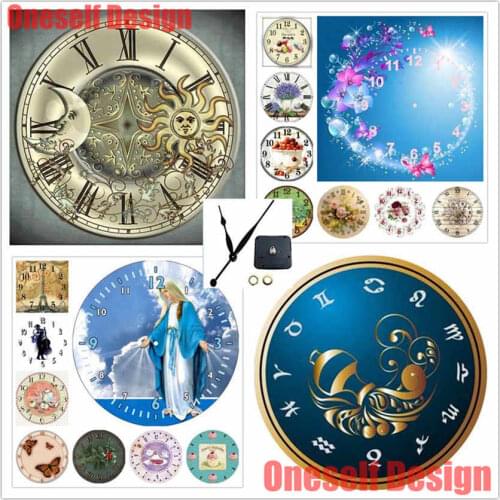 Top popular new style 5d diamond painting with clock Madonna 5d diamond embroidery full set with clock tea time decoration home
