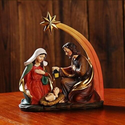 Catholic Gospel Relics Church Supplies Religious Jewelry Nativity Holy Family Statue Gift Decoration Icon SculptureT569