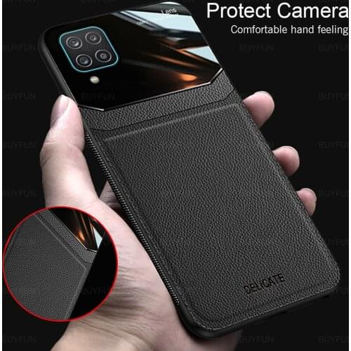 For Samsung Galaxy A12 Leather Case for Samsung Galaxy A42 5G A12 sam sung a70 Mirror Glass Phone Back Cover galaxy a50