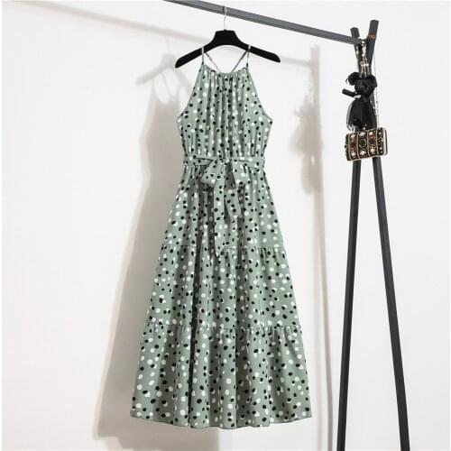 Summer Dress Women Clothing 2021 Sexy Off Shoulder A-Line Dress For Woman Polka Dot Print Ruffles Stitching Dresses Femme Robes
