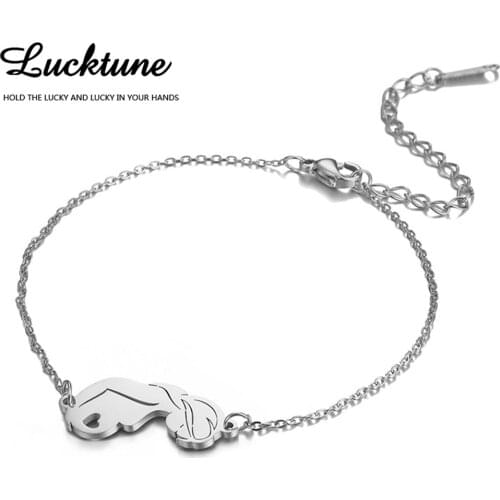 Lucktune Heart Women Bracelets for Pregnant Women Charms for Bracelet Gift for Mom Baby Stainless Steel Fine Jewelry Lucky Charm
