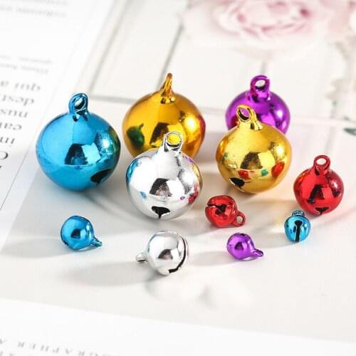 Mibrow 1 Pack/lot Multicolors 6mm 8mm 10mm 12mm 14mm Jingle Small Bells Fit Christmas Decoration Crafts Bells DIY Jewelry