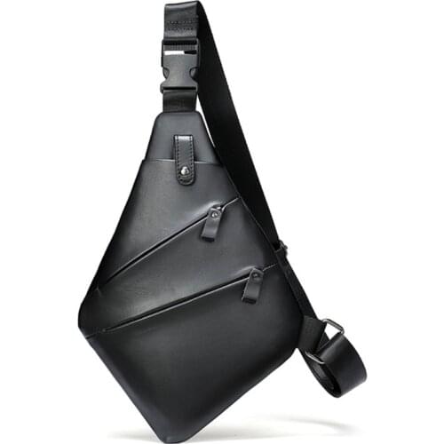 Fashion Mens Genuine Leather Chest Bag For Man Sling Casual Shoulder Messenger Design Male Crossbody Bags Outdoor Travel Gift