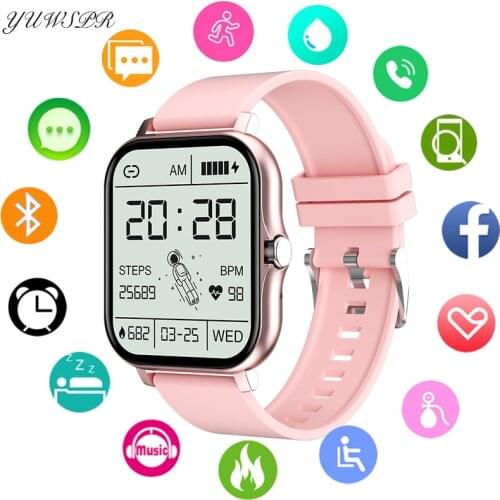 Men and Women Smart Sports Watch IP67 Waterproof 1.69inch Smartwatch for Android IOS Blood Pressure Blood Oxygen Monitoring