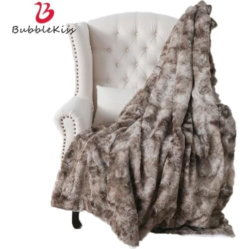 Bubble Kiss Soft Blankets Coral Fleece Thickening Super Warm Bedspread Throw Blanket For Sofa Home Decor Tie Dye Bed Cover