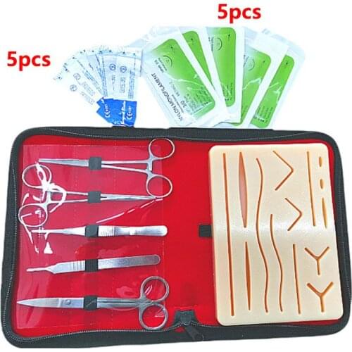 16 in 1 Surgical Suture Training Kit Skin Operate Suture Practice Model Training Pad Needle Scissors Tool Kit Medical Teaching
