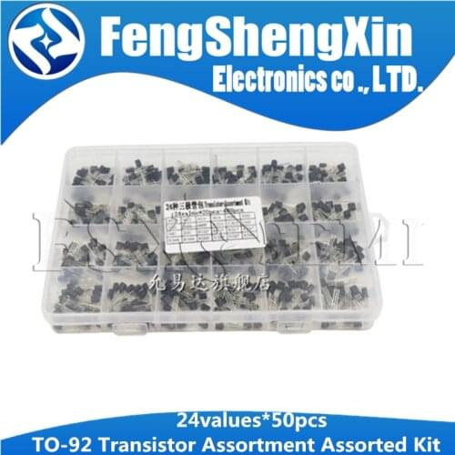 24Values=480pc TO-92 Transistor Assortment Assorted Kit BC327 BC337 BC517 BC547 BC548 BC549 2N2222 3906 3904 5401 5551 C945 1015