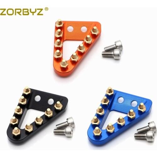 ZORBYZ Orange/Blue/Black Motorcycle Rear Brake Pedal Tip Step Plate For 125 250 350 450 500 SX EXC XCF 2017 2018-2020
