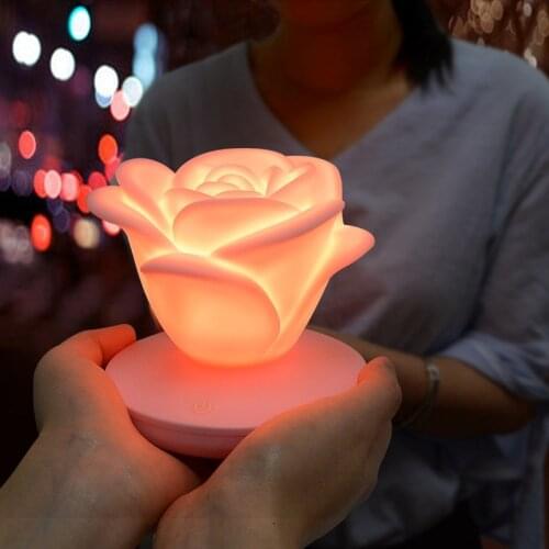 New Romantic Changing LED Floating Rose Flower Candle Night Light Wedding Decoration Christmas Gifts SiliconeLED Night Light