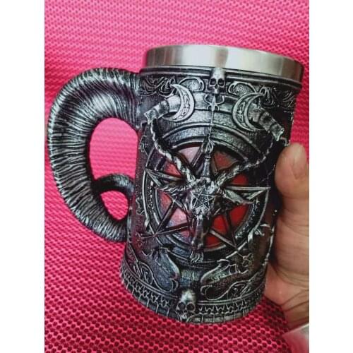 Pentagrama Baphomet Corner Gothic Cup Witchcraft Pagan Mysterious Cup Coffee Beer Cup 600 ml Best Mysterious Witchcraft Suit Gif