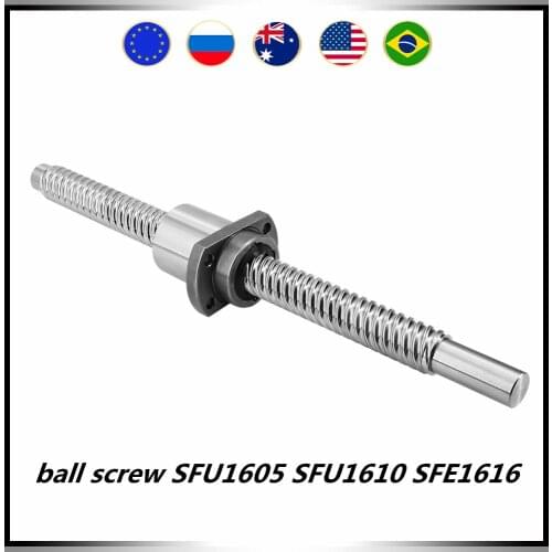 Ball screw SFU1605 SFU1610 SFE1616 SFU2005 SFU2010 SFE2020 1 pcs ball screw with end machined+ 1 pcs single ball nut for CNC