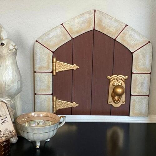 Fairy Door Yard Art Garden Sculpture Statues Wall Indoor Living Room Decor