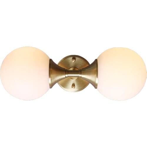 New Modern Wall Lamps Simple Living Room Bedroom Bathroom Corridor Glass Light Fixture Nordic Luxury Real Brass E27 Wall Sconce