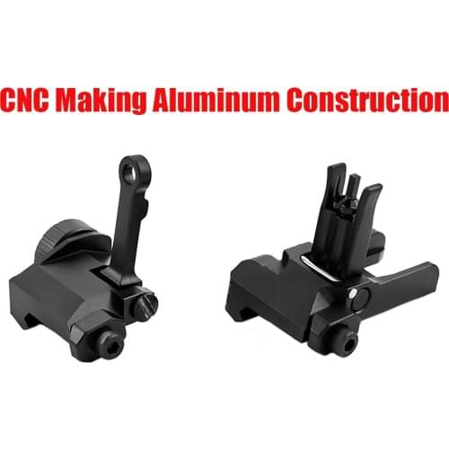 Tactical CNC Aluminum KAC 300M Flip Up Sight Offset Folding Front and Rear Sights for Hunting Rifle Fits 20mm Picatinny Rail