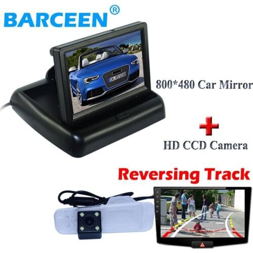 Waterproof IP 69K car rearview camera + Dynamic track line +universal car rear display monitor 4.3" apply for KIA K2 Rio Sedan