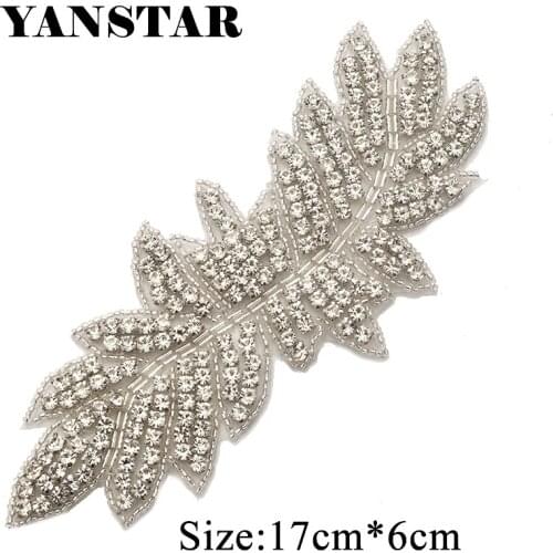 YANSTAR 5PCS Handmade Rhinestones Appliques For Wedding Dress BeltRhinestones Appliques Accessories YS933