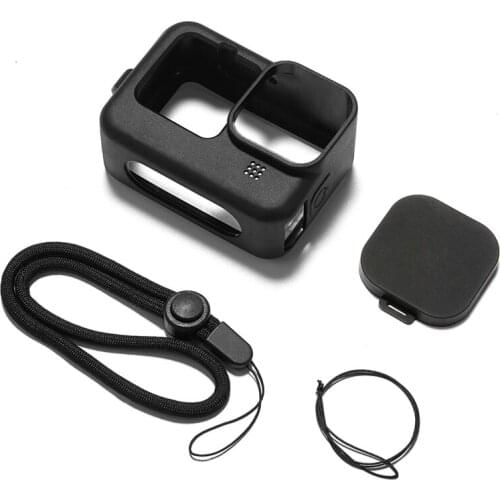 For GoPro Hero 9 Black Silicon Protective Cover Sleeve Housing Case Frame with Lanyard Accessory With Lens Case For Go pro 9