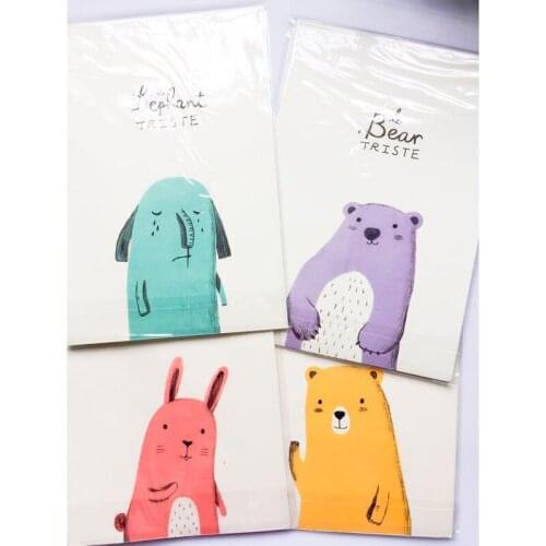 1 Set 6 Paper 3 Envelope Cute Kawaii Bear Rabbit Elephant Paper Letter Stationery Set Writing Greeting Birthday Message