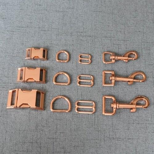 100 Sets 15mm/20mm/25mm Webbing Metal D Ring Buckle Hardware Adjuster Clip Hook Dog Collar Leads Paracord Craft Article Clasp