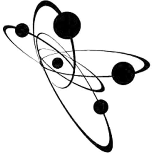 15.3cm*15.9cm Atom Electron Vinyl Car-Styling Stickers Decals Black/Silver S3-5932