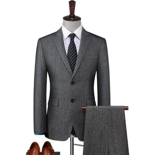 BATMO 2021 new arrival high qulaity wool suits men,casual two Splits grey suits ,868