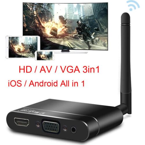 Wireless Wifi HD 1080P HDTV VGA AV Display Adapter Miracast Airplay DLNA Screen Mirroring for IPhone XR IOS Android Phone To TV