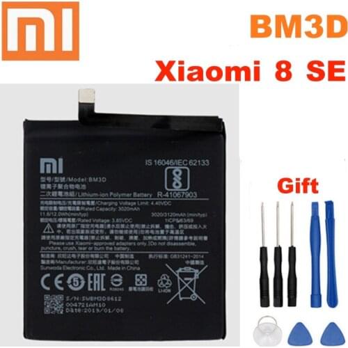 BM3D Original XIAO MI Phone Battery For Xiaomi Mi 8 SE Replacement Batteries Xiaomi batteria Mi8 SE Mi8SE 3020mAh + Tools
