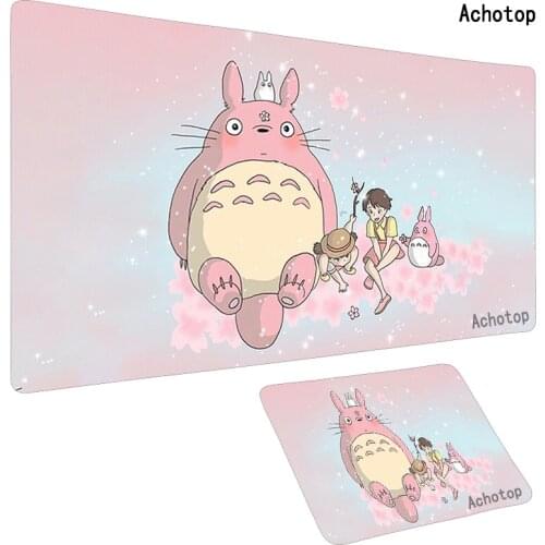 800x400mm RGB Large Mouse Pad Gaming Pink Cute Totoro Mouse Pad Gamer Computer Mousepad LED Carpet Keyboard Kawaii Desk pad XL