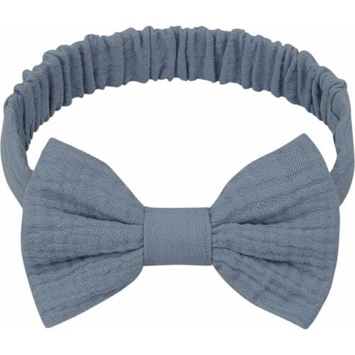 Child Girls Elastic Bow Headband Solid Color Bowknot Hair Band Kids Soft Cotton Headwear Turban Hair Accessories