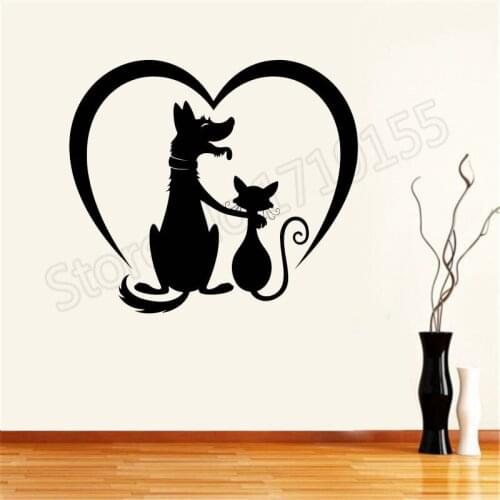 Pets Grooming decal vinyl poster Art Salon Animals Dog and cat Stickers pet Signboard Logo Decoration salon wall stickers ZW21