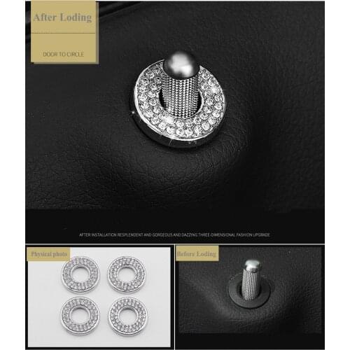 JanDeNing For Car Special Door Bolt Ring decorative Sticker With Diamond for For 2015-2019 Mercedes C Class/GLC