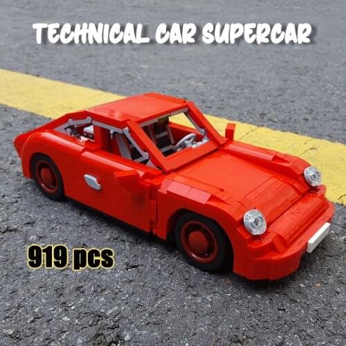 MOC Building Blocks Technical Car Supercar Sports Vehicle Race Roadster Racing Bricks Technician Toys For Boys Children
