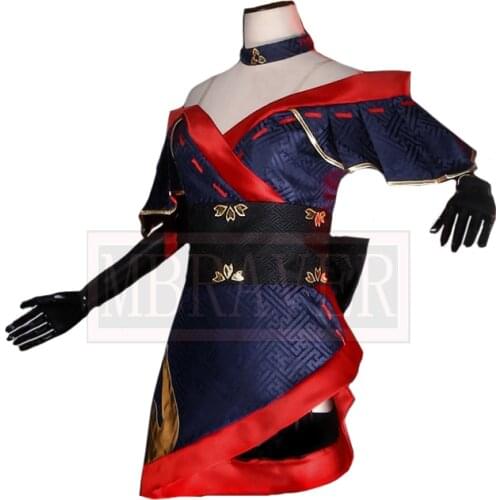LOL Evelynn Agonys Embrace Blood Moon Kimono Cos Hallowmas Party Cosplay Costume Custom Made Any Size