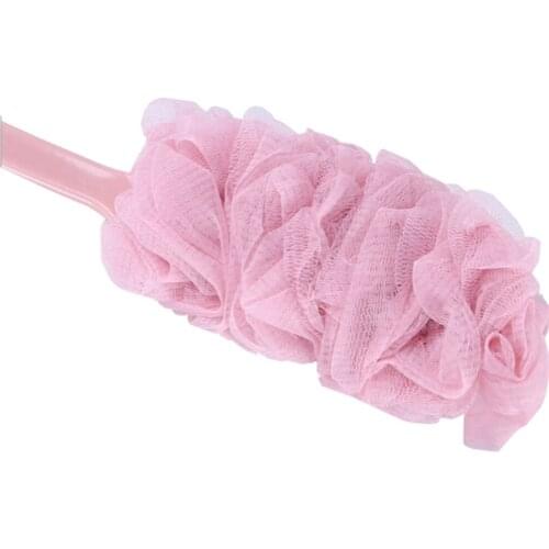 Long-handled colorful bath brush, bathroom bath, rubbing towel, gauze, and large bath flower bath ball
