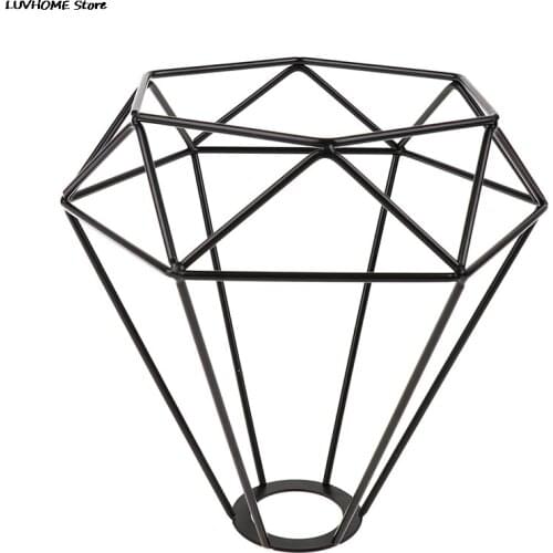 Diamond Shaped Metal Guard Pendant Light Bulb Cage Ceiling Hanging Lampshade