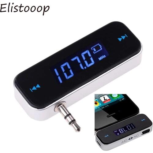Elistooop 3.5mm jack Mini Wireless Adapter Handsfree Car Kit Music Radio MP3 FM Transmitter For iPhone for Huawei for Samsung