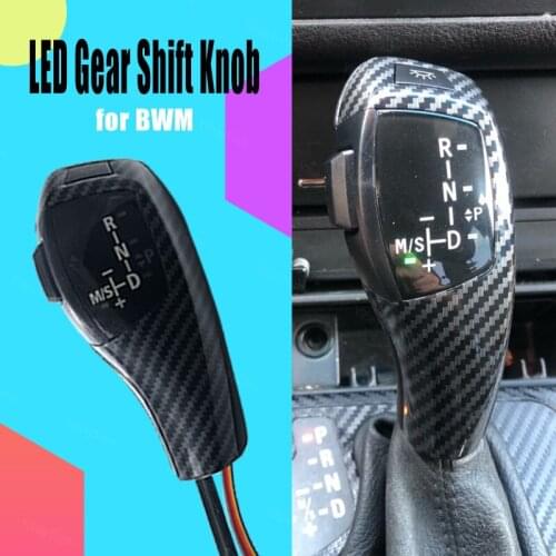 Modified Facelifted Replacement Black Accessories Carbon Fiber Pattern Led Gear Shift Knob LHD for BMW X3 E83 LCI 2004-2010