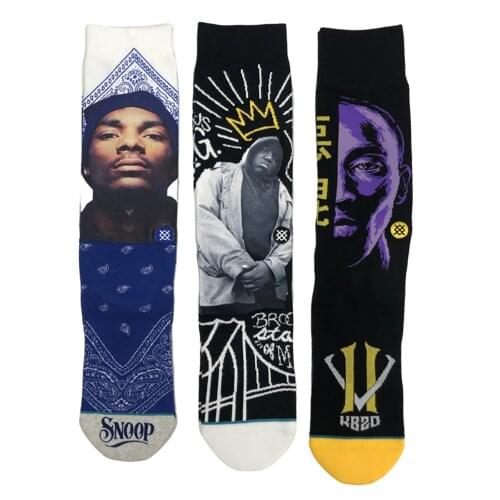 Dyeing Hip-hop Funny Fun In Socks Fashion Creative Sports Leisure Street Comfort Trend Harajuku Skateboard Leg Cotton Socks