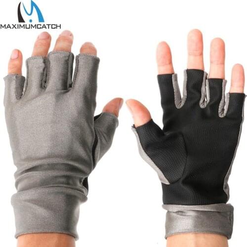 Maximumcatch New One Pair Anti-UV Fingerless Fly Fishing Gloves Outdoor Fishing Gloves